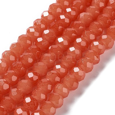 Baking Paint Imitation Jade Glass Bead Strands DGLA-A034-J6MM-A12-1