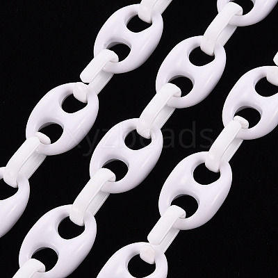 Handmade Opaque Acrylic Coffee Bean Chains LS-CHAC-ZX0001-01K-1