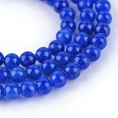 Natural Dyed Yellow Jade Gemstone Bead Strands G-R271-4mm-Y22-1