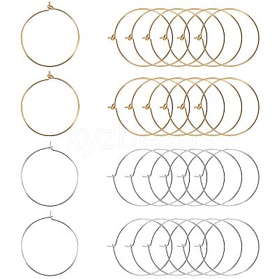 Brass Wine Glass Charm Rings Hoop Earrings KK-PH0028-01M-1