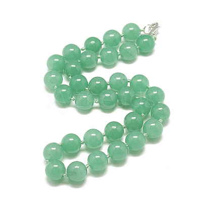 Natural Malaysia Jade Beaded Necklaces NJEW-S405-18-1