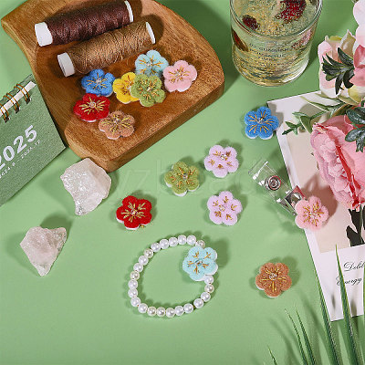 14Pcs 7 Colors Flower Handmade Wool Felt Ornament Accessories FIND-CA0010-13-1