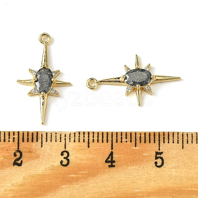 Brass Micro Pave Cubic Zirconia Pendants X-KK-M277-08G-01-1