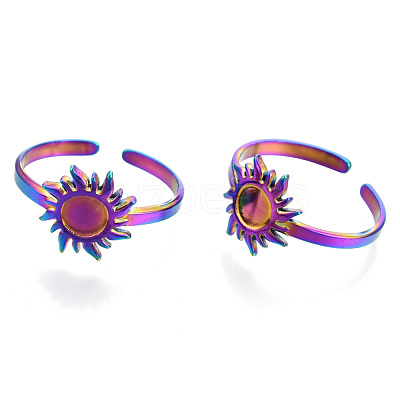 304 Stainless Steel Sun Cuff Rings RJEW-N038-116M-1