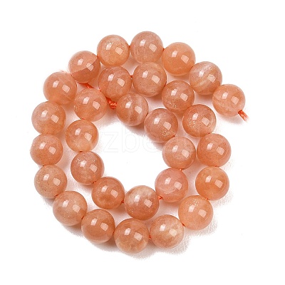 Natural Sunstone Beads Strands G-G342-A02-7mm-1