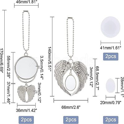 4 Sets 2 Style  Alloy Pendant Decoration Cabochon Settings AJEW-FH0002-02-1