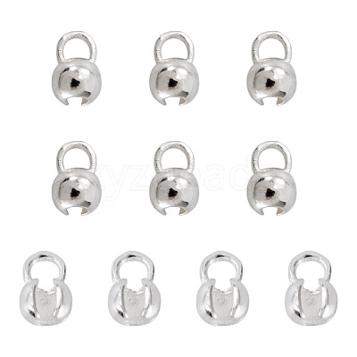 10Pcs 925 Sterling Silver Bead Tips Knot Covers STER-TA0001-50-1