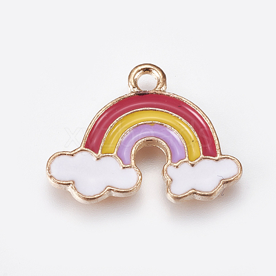 Alloy Enamel Pendants X-ENAM-O035-14G-B-1