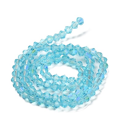 Transparent Electroplate Glass Beads Strands EGLA-A039-T4mm-L20-1