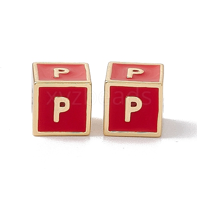Rack Plating Brass Enamel Beads KK-B060-04G-03P-1