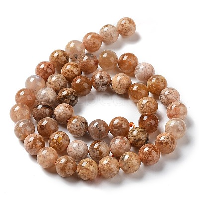 Natural Flower Agate Beads Strands G-B044-A01-02-1