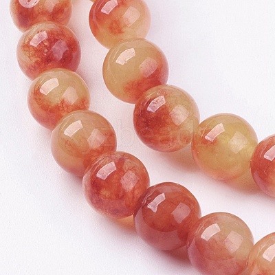 Two Tone Natural Jade Bead Strands G-R165-8mm-02-1