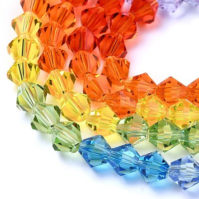 Transparent Gradient Color Glass Beads Strands GLAA-F131-01C-07-1