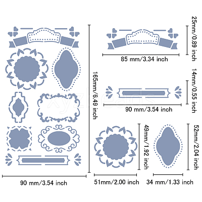 Retro Stainless Steel Metal Cutting Dies Stencils DIY-WH0242-283-1
