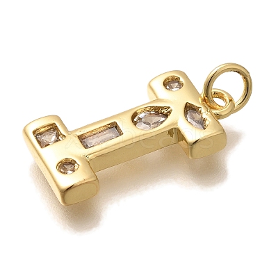 Brass Micro Pave Clear Cubic Zirconia Pendants KK-G521-01G-I-1