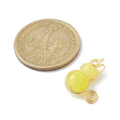 Imitation Jade Glass Beads Pendants PALLOY-JF02480-1