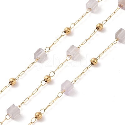 Natural Amethyst Square Beaded Chains AJEW-SZ0002-43I-1