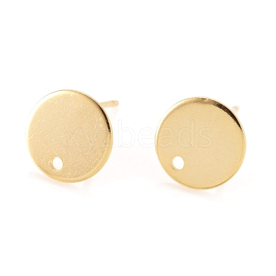 Flat Plate 201 Stainless Steel Stud Earring Findings X-STAS-I095-04-G-1