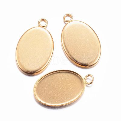 Ion Plating(IP) 304 Stainless Steel Pendant Cabochon Settings STAS-H383-12G-1