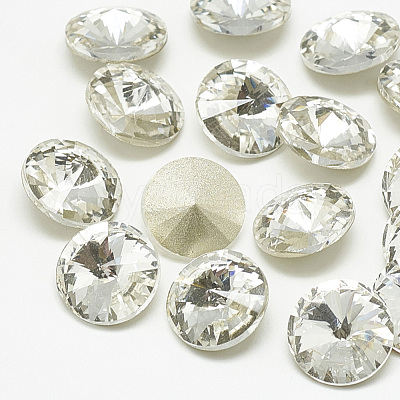 Pointed Back Glass Rhinestone Cabochons RGLA-T086-8mm-1