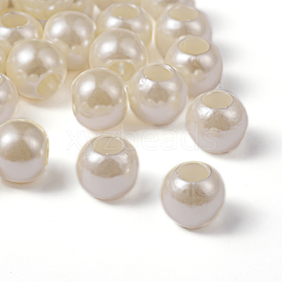 ABS Plastic Imitation Pearl European Beads X-MACR-R530-12mm-A41-1