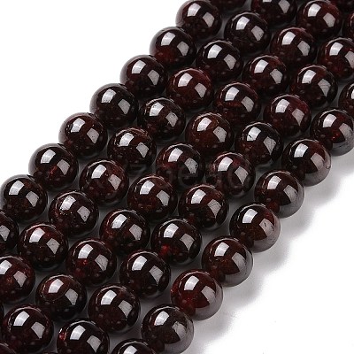 Natural Garnet Round Beads Strands LS-G-A025-02-1