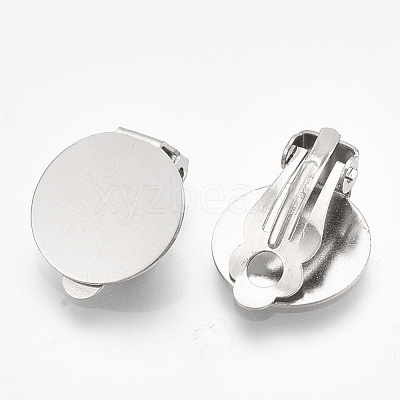 Tarnish Resistant 304 Stainless Steel Clip-on Earring Findings X-STAS-T045-33D-P-1