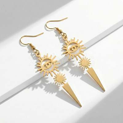 304 Stainless Steel & 201 Stainless Steel Dangle Earrings WGBAA1D-02-1