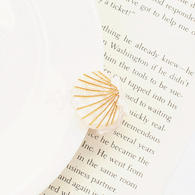 Cellulose Acetate(Resin) Shell Shape Hair Claw Clips OHAR-PW0003-029G-1