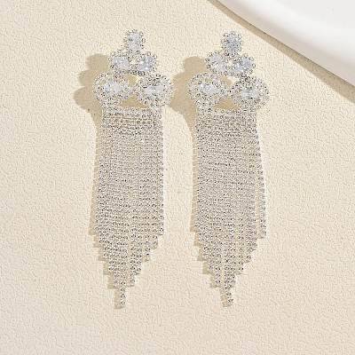 Brass Rhinestone Stud Earrings for Women LM8742-1