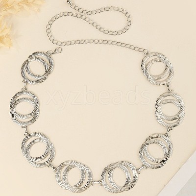 Double Ring Alloy Link Chain Waist Belly Chains for Women FS-WG31063-01-1