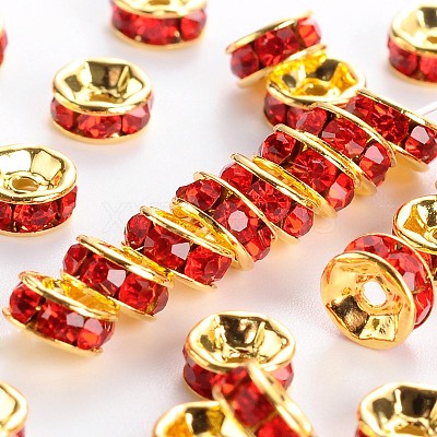 Brass Grade A Rhinestone Spacer Beads RSB034NF-08G-1