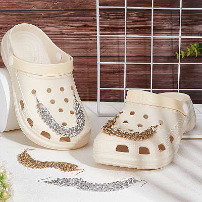 Aluminium 3-Strand Curb Link Chain Shoe Decoration Chain FIND-AB00009-1
