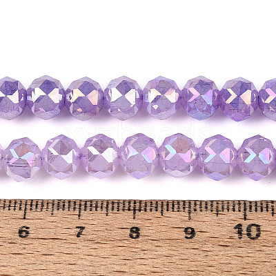Anti-Tarnish Electroplate Glass Beads Strands GLAA-N064-8mm-08-1