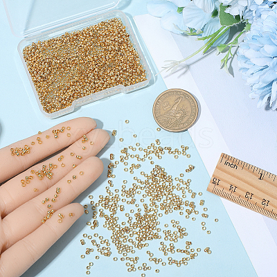 2000Pcs Brass Crimp Beads KK-BBC0022-06A-G-1