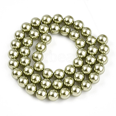 Baking Paint Pearlized Glass Pearl Bead Strands HY-N002-8mm-A07-1