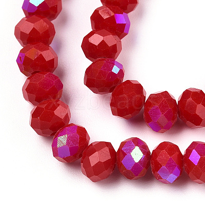 Electroplate Opaque Solid Color Glass Beads Strands EGLA-A034-P4mm-L21-1