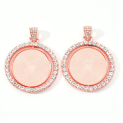 Alloy Pendant Cabochon Settings X-PALLOY-S107-005RG-RS-1