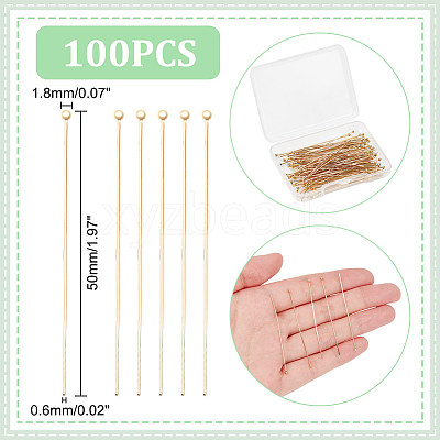 100Pcs 304 Stainless Steel Ball Head Pins STAS-UN0054-06-1