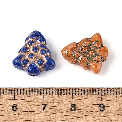 Picasso Baking Paint & Golden Metal Enlaced Glass Beads DGLA-T004-55M-1