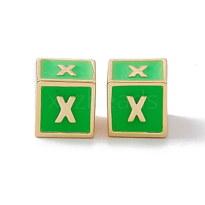 Rack Plating Brass Enamel Beads KK-B060-04G-02X-1