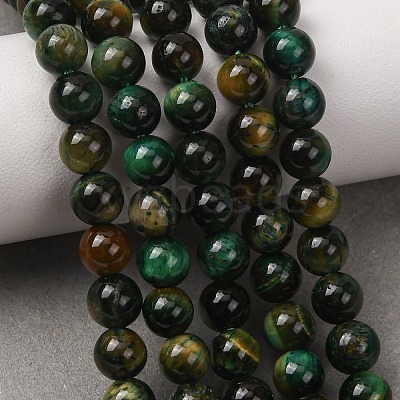 Grade AB Natural Tiger Eye Beads Strands G-B133-A02-6MM-02-1