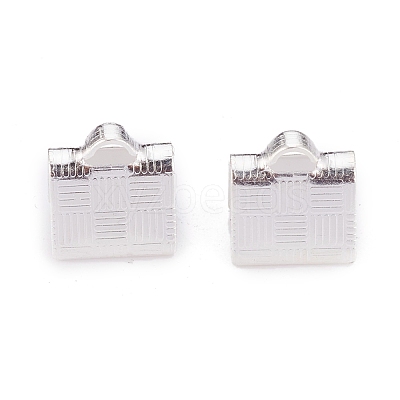304 Stainless Steel Ribbon Crimp Ends STAS-P249-30S-1