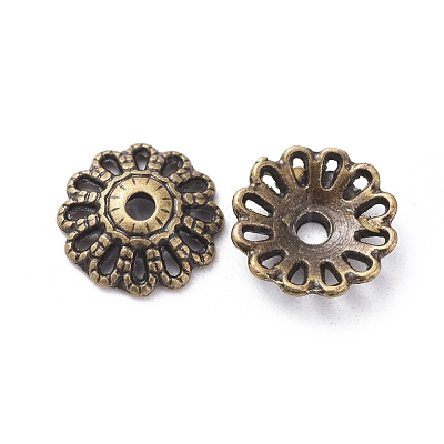 Tibetan Style Fancy Bead Caps TIBE-LF1413YKG-AB-FF-1