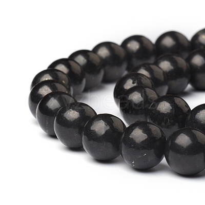 Natural Shungite Beads Strands G-I271-C03-10mm-1