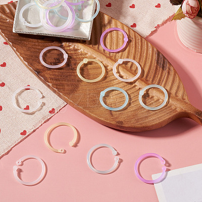 150Pcs 6 Colors Plastic Loose Leaf Book Binder Hinged Rings FIND-TA0010-54A-1