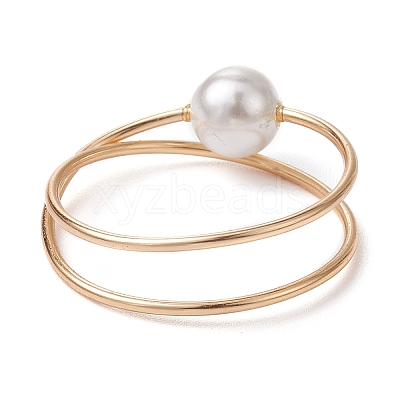 Brass Wire Wrap Criss Cross Finger Ring RJEW-TA00090-1