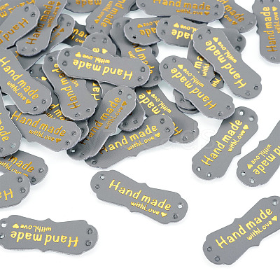 40Pcs PU Leather Craft Label Tags DIY-TADJ0001-22J-1