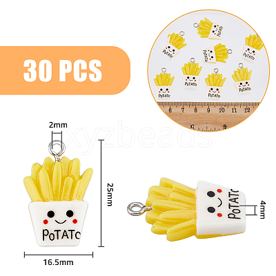 30Pcs Resin Imitation Food Pendants RESI-FH0001-57-1