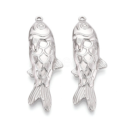 304 Stainless Steel Fish Pendants STAS-T069-15P-1